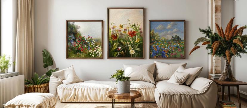 Ötletek a faliképek elrendezéséhez: kompozíciók, layoutok és alapvető vizuális szabályok