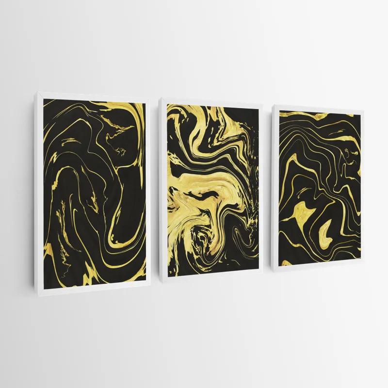 többrészes vászonkép Abstract Gold Lines mockup 0