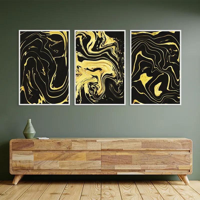 többrészes vászonkép Abstract Gold Lines mockup 2