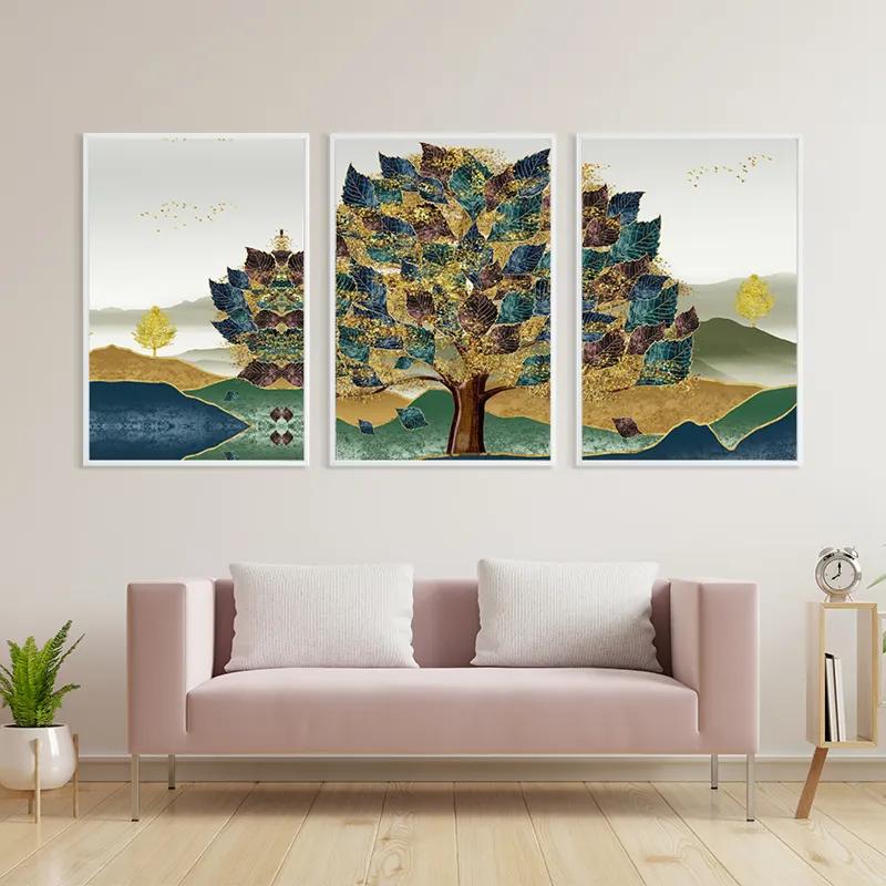 többrészes vászonkép Bluend Red Tree mockup 3