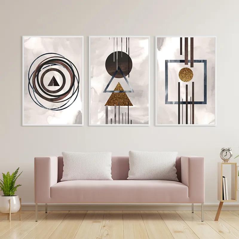 többrészes vászonkép Greybstract Set mockup 3