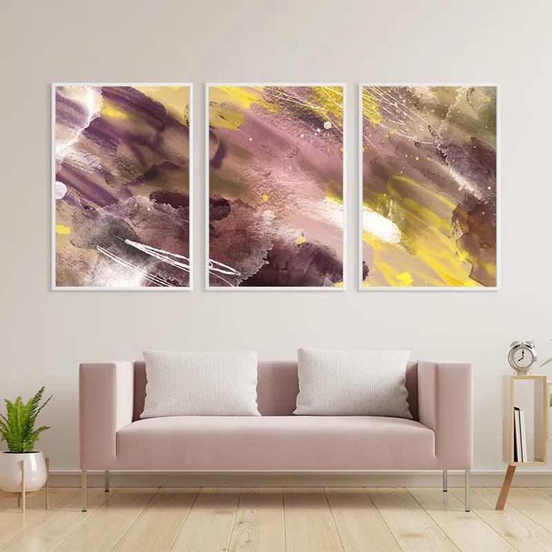 többrészes vászonkép Purple Set mockup 3