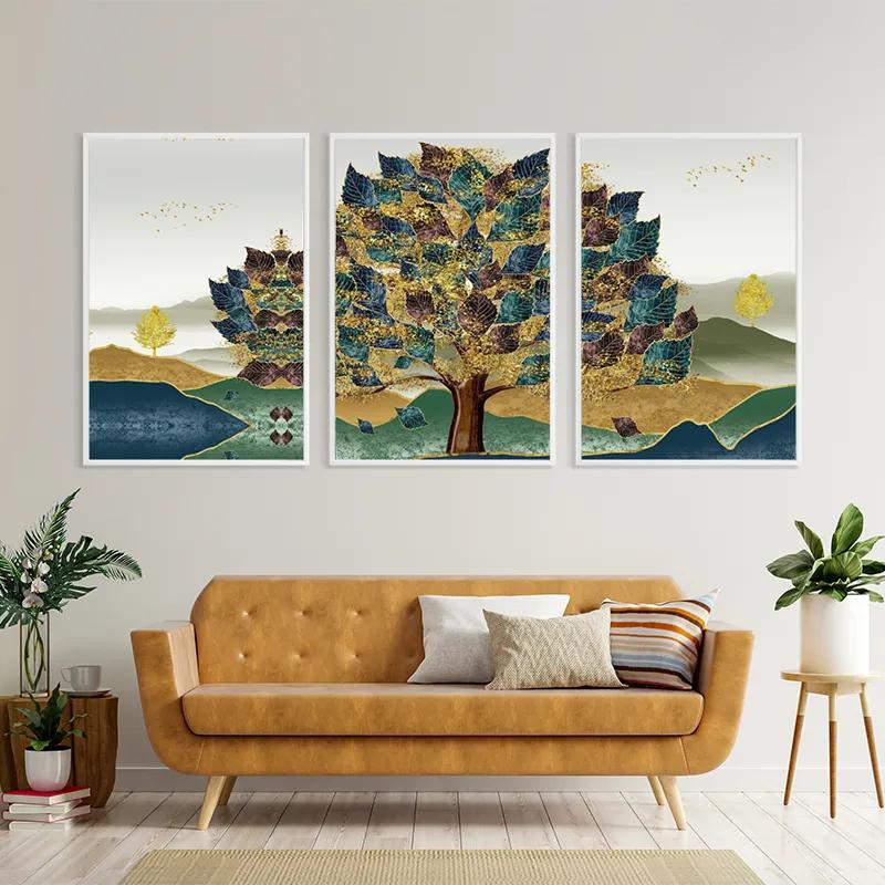 többrészes vászonkép Bluend Red Tree mockup 4