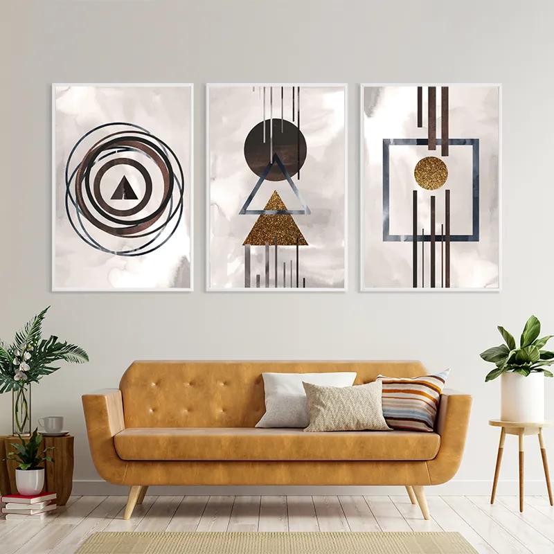 többrészes vászonkép Greybstract Set mockup 4