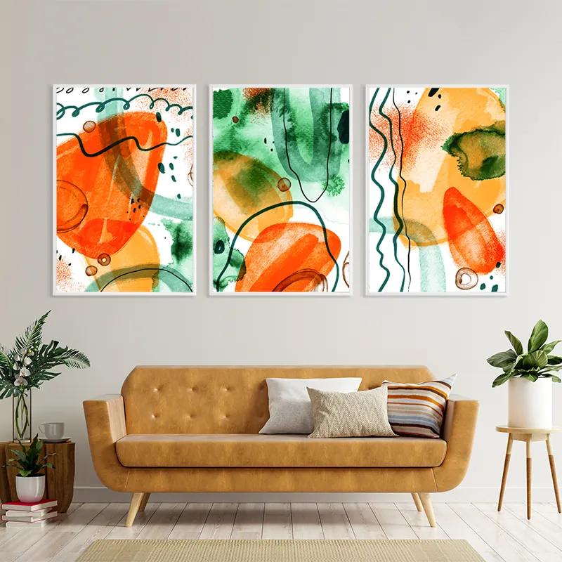 többrészes vászonkép Orange Green Set mockup 4