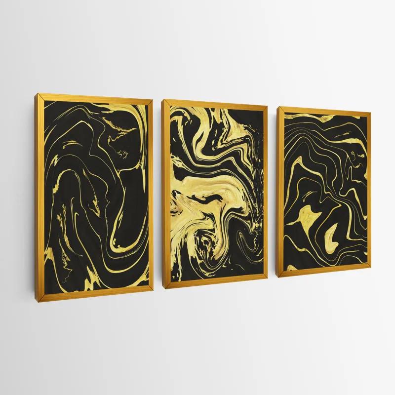 többrészes vászonkép Abstract Gold Lines mockup 0