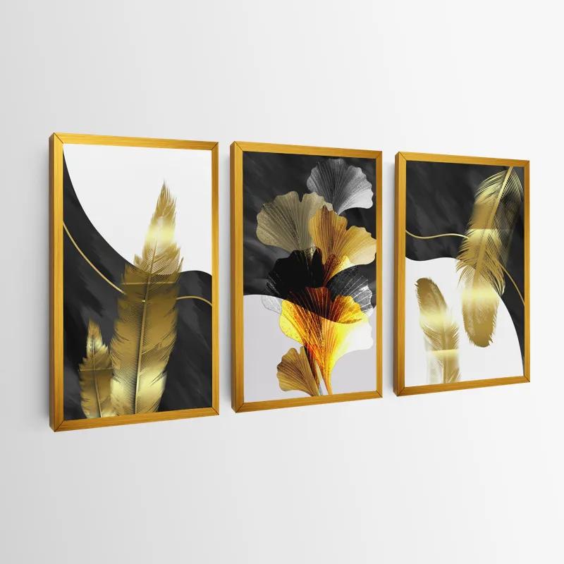 többrészes vászonkép Golden Feathers mockup 0