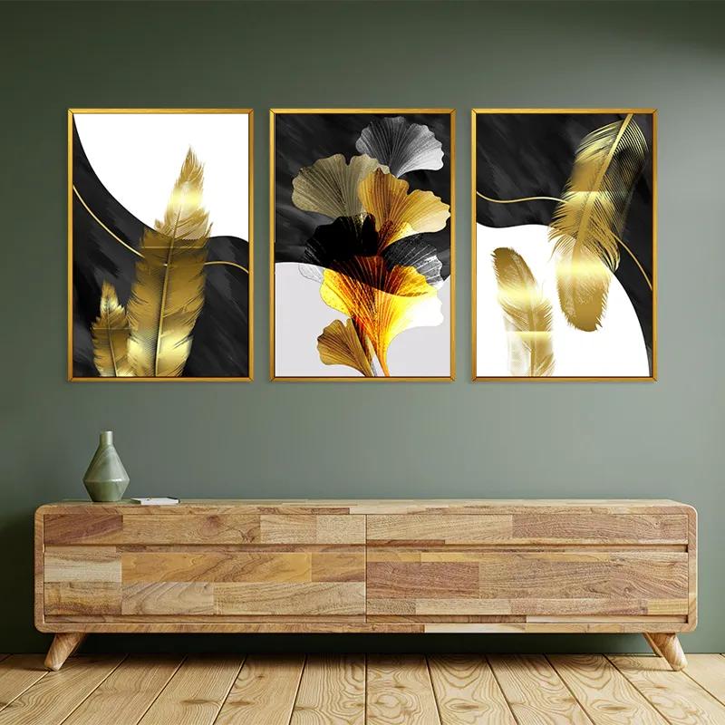 többrészes vászonkép Golden Feathers mockup 2