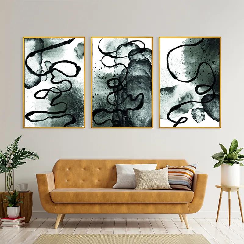 többrészes vászonkép Black Linesrt mockup 4