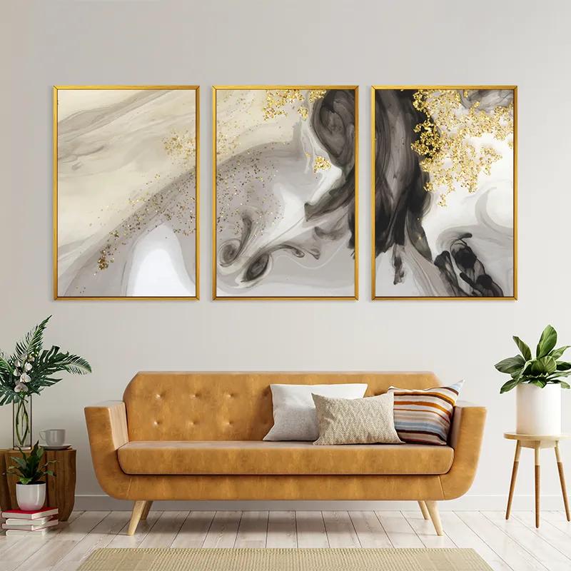 többrészes vászonkép Cream Glitter Set mockup 4