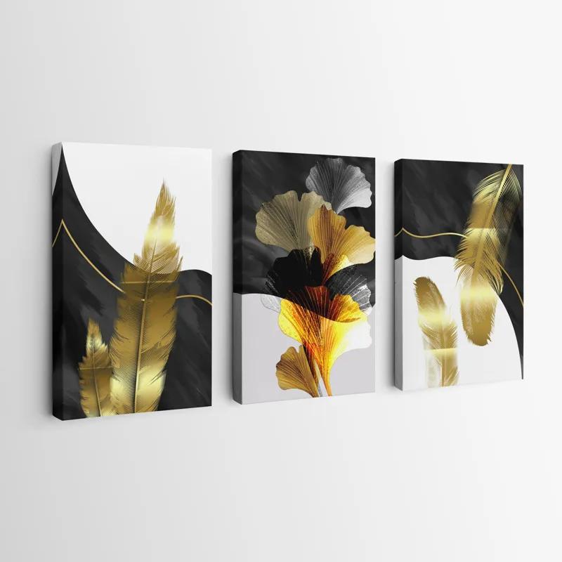 többrészes vászonkép Golden Feathers mockup 0