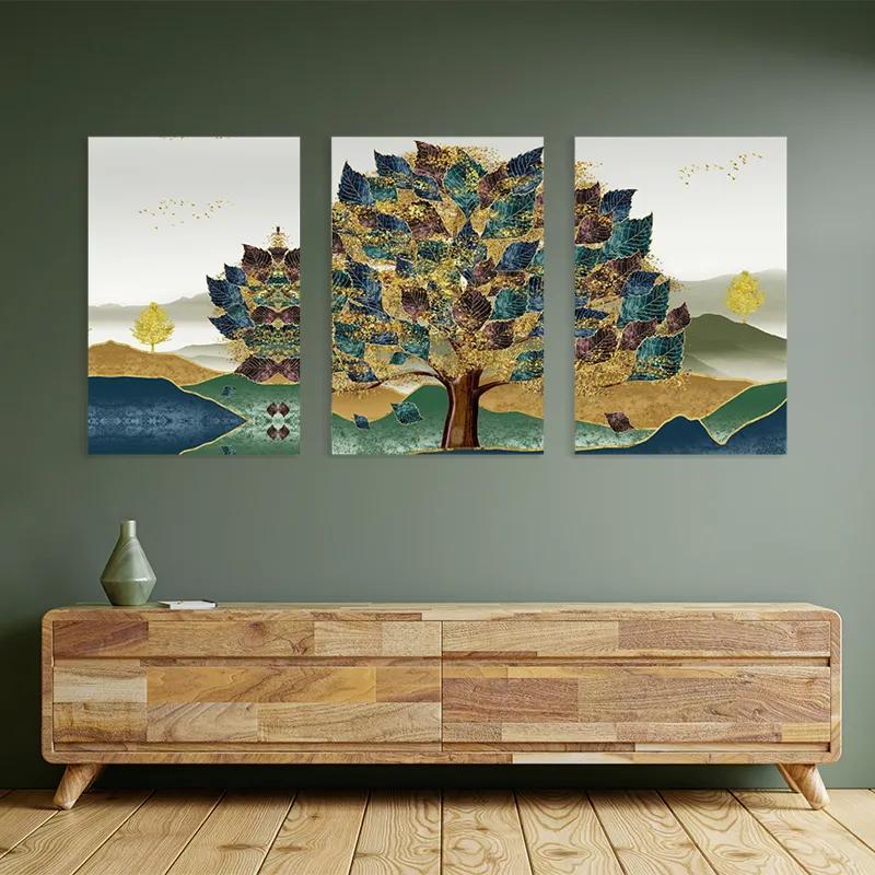 többrészes vászonkép Bluend Red Tree mockup 2