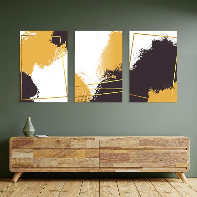 többrészes vászonkép Gold Square Set mockup 2