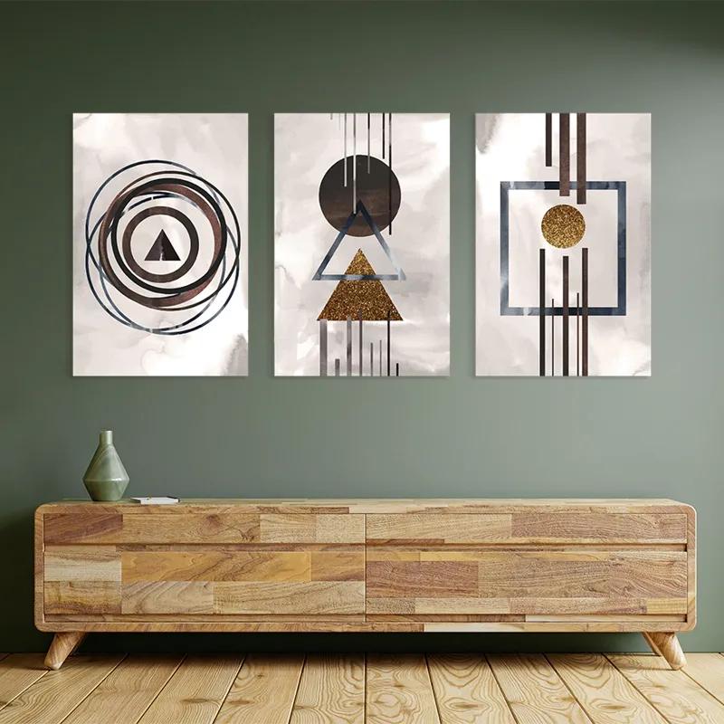 többrészes vászonkép Greybstract Set mockup 2