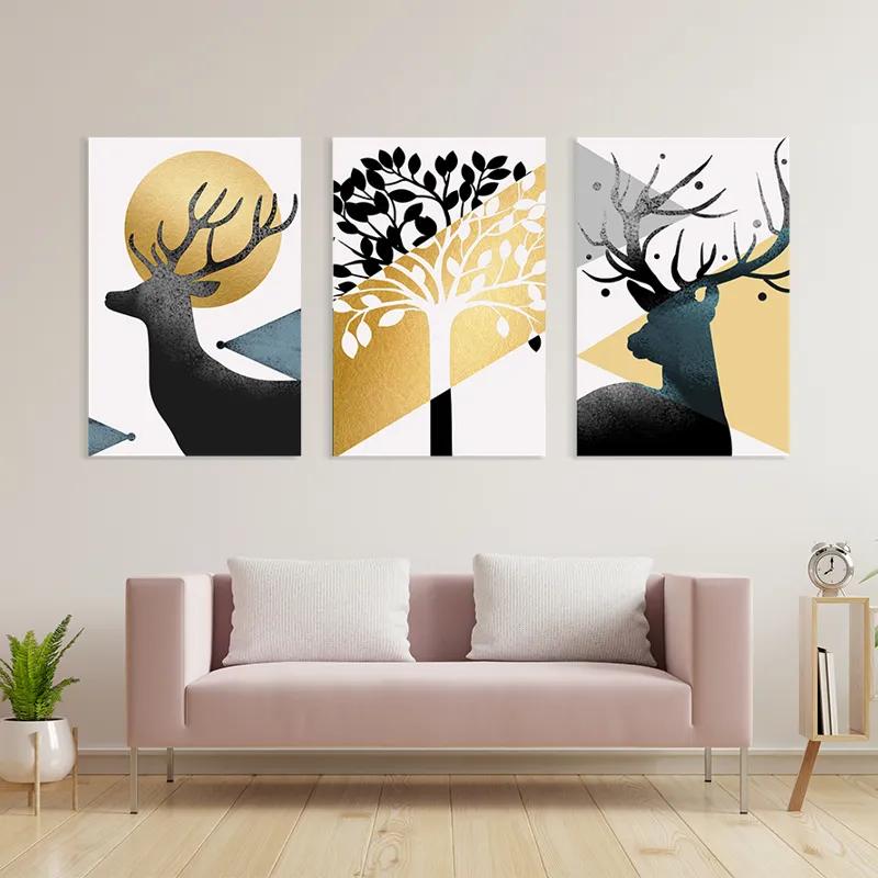 többrészes vászonkép Blacknd White Tree mockup 3
