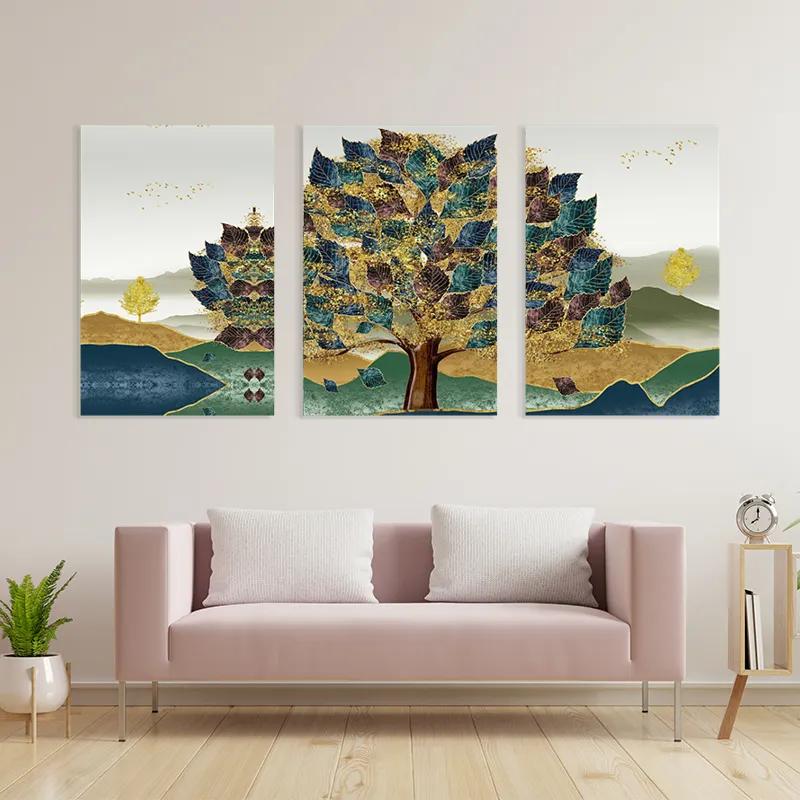 többrészes vászonkép Bluend Red Tree mockup 3