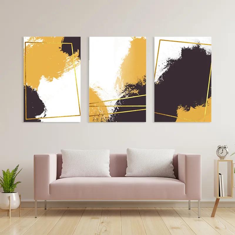 többrészes vászonkép Gold Square Set mockup 3