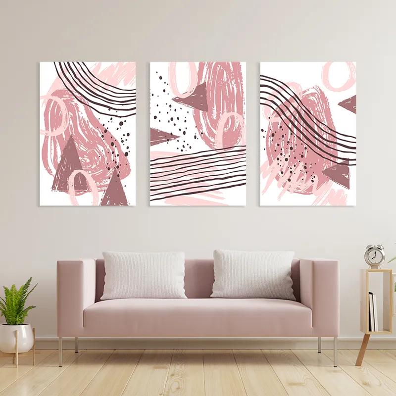 többrészes vászonkép Pink Set mockup 3