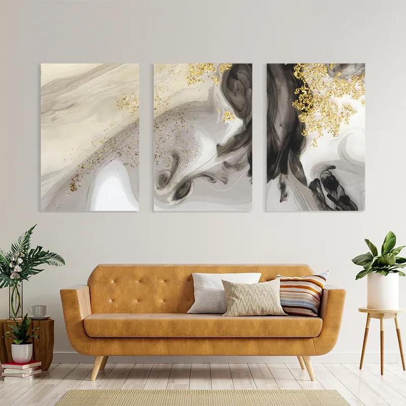 többrészes vászonkép Cream Glitter Set mockup 4