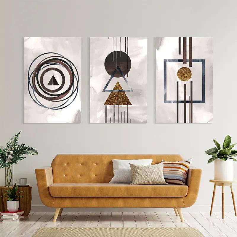 többrészes vászonkép Greybstract Set mockup 4