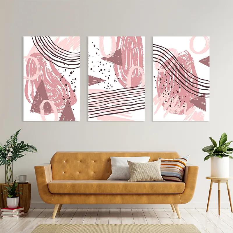 többrészes vászonkép Pink Set mockup 4