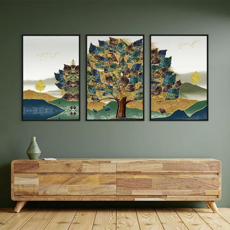 többrészes vászonkép Bluend Red Tree mockup 2