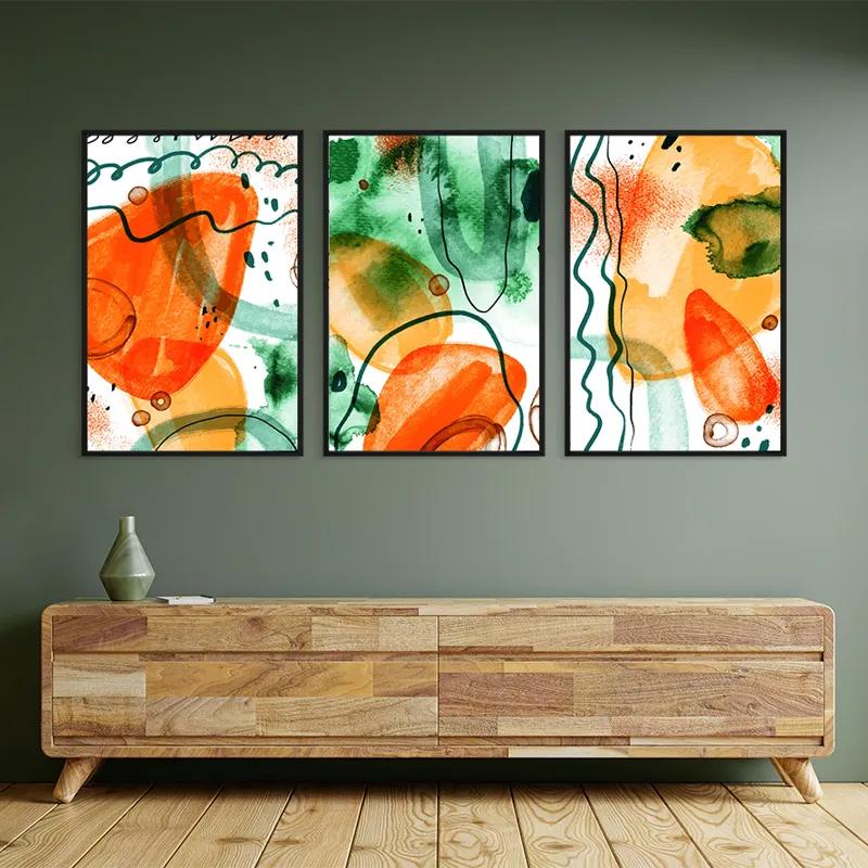 többrészes vászonkép Orange Green Set mockup 2