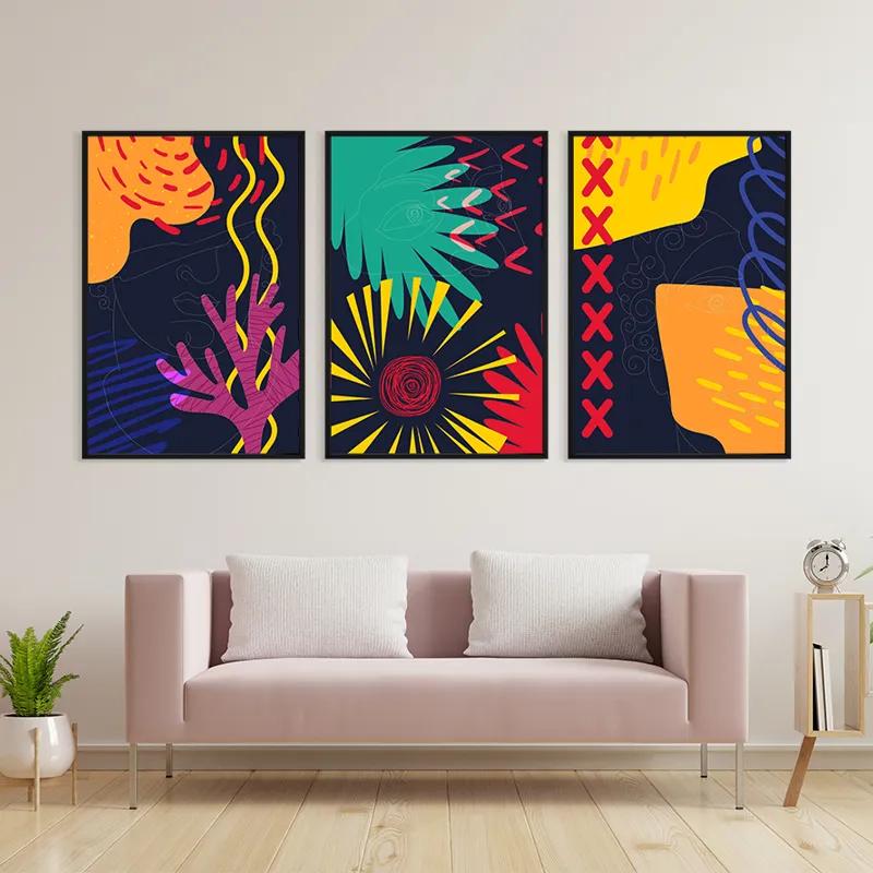 többrészes vászonkép Abstract Face mockup 3