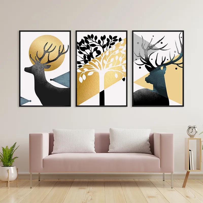 többrészes vászonkép Blacknd White Tree mockup 3