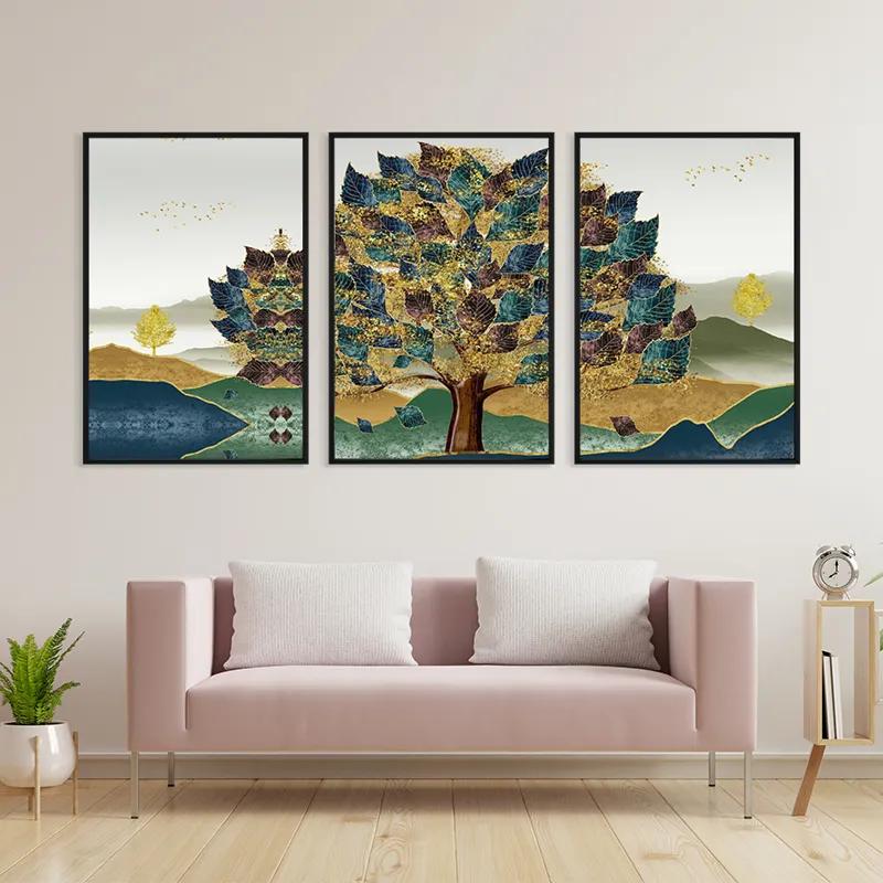 többrészes vászonkép Bluend Red Tree mockup 3