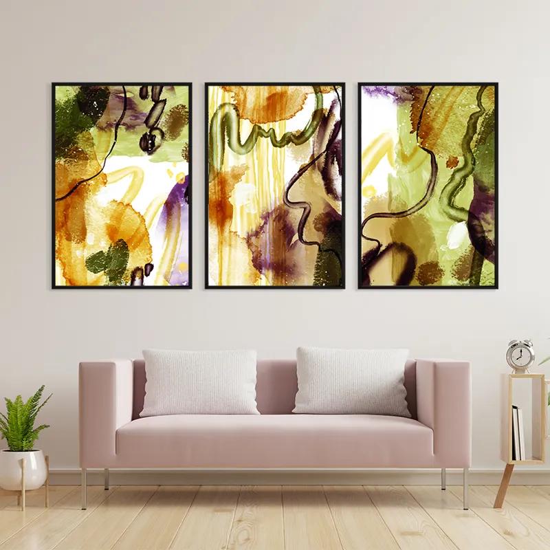 többrészes vászonkép Orange Purplert mockup 3