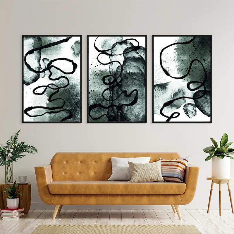 többrészes vászonkép Black Linesrt mockup 4