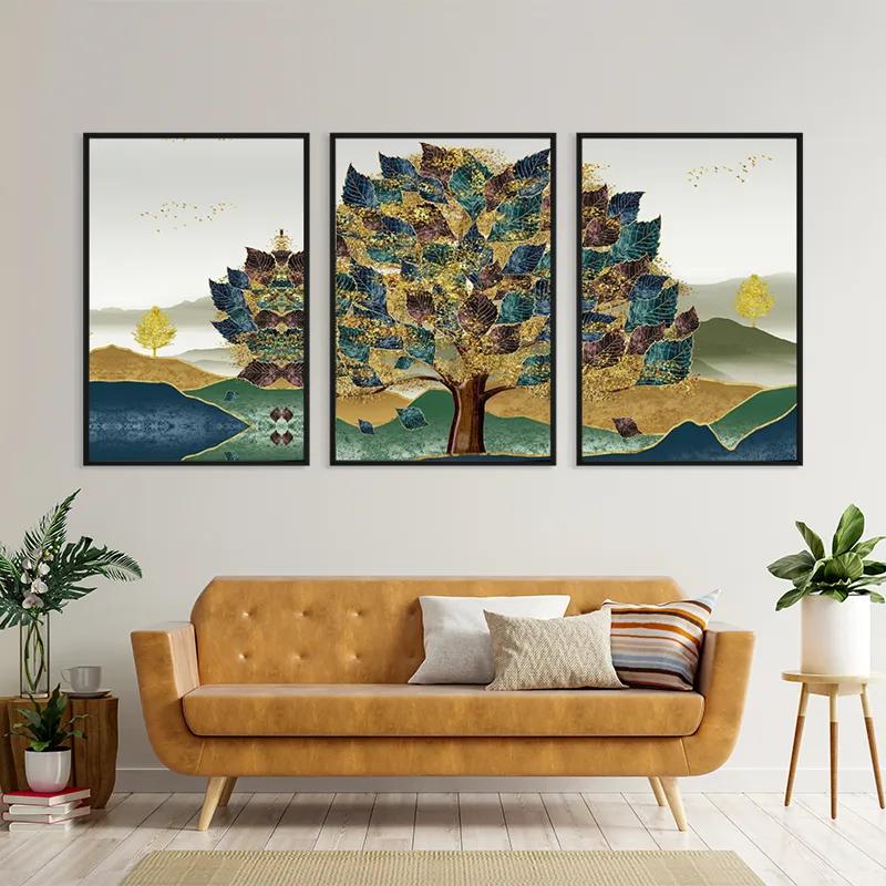 többrészes vászonkép Bluend Red Tree mockup 4