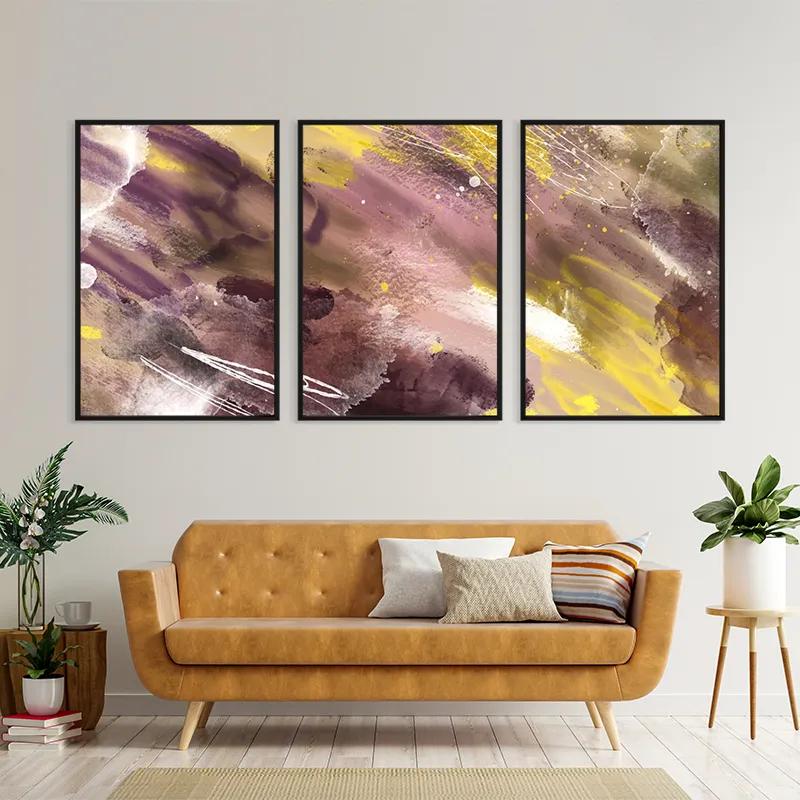 többrészes vászonkép Purple Set mockup 4