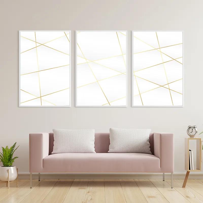 többrészes vászonkép Gold Lines mockup 3