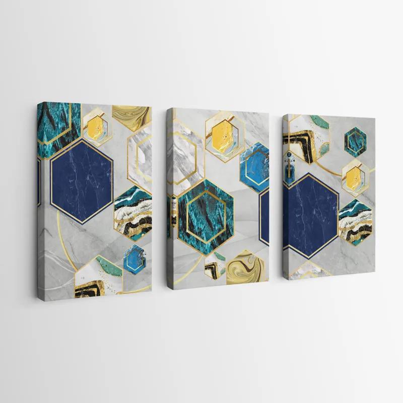 többrészes vászonkép Marble Hexagon mockup 0