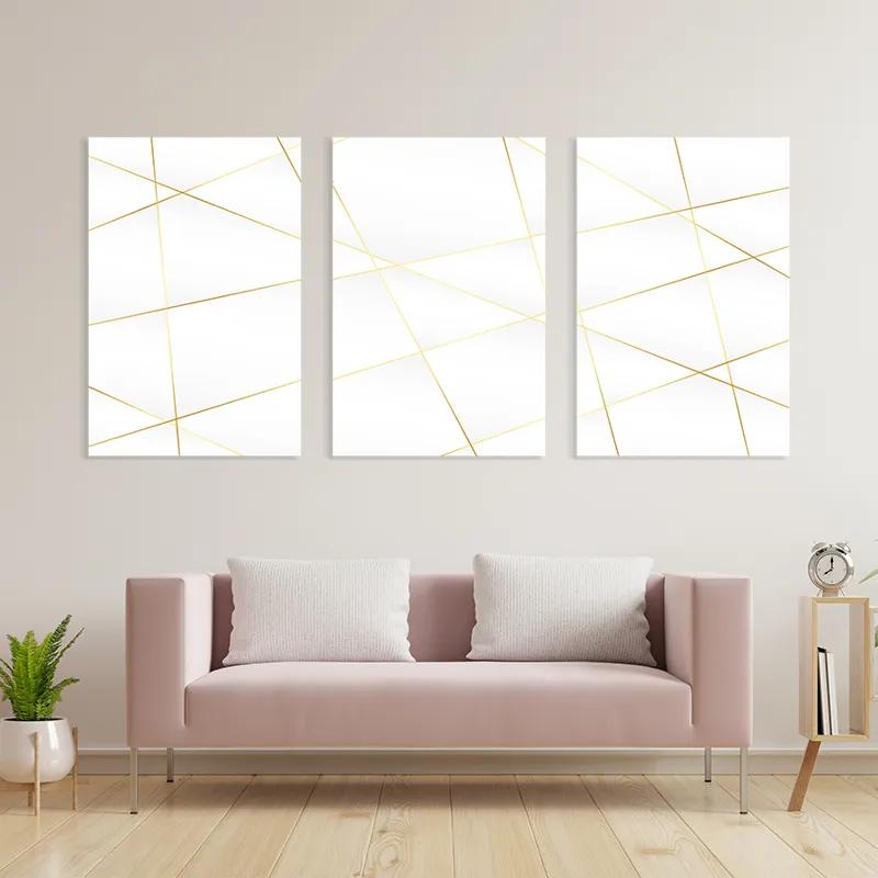 többrészes vászonkép Gold Lines mockup 3