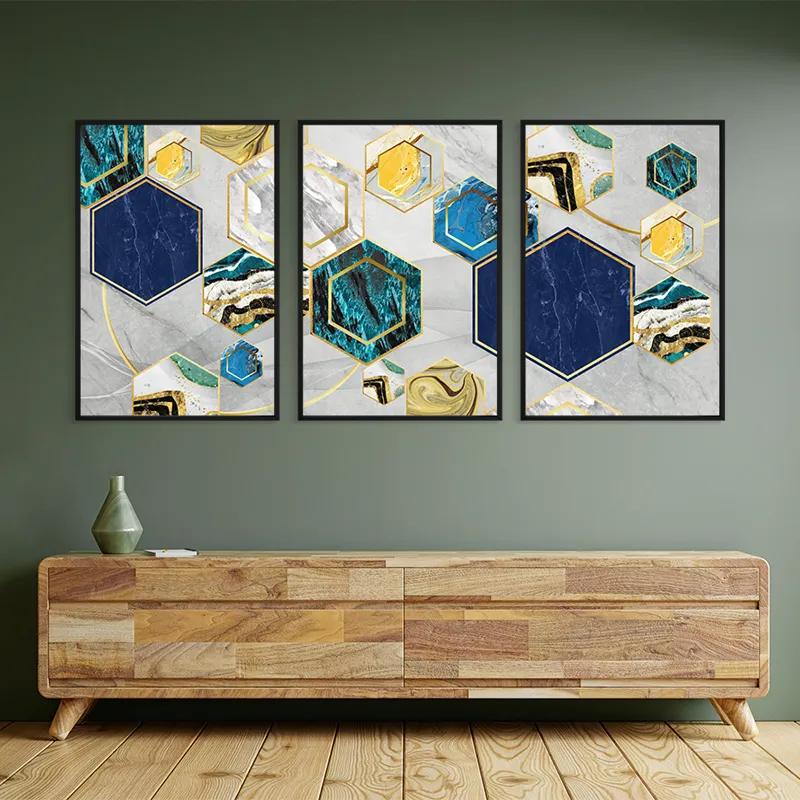 többrészes vászonkép Marble Hexagon mockup 2