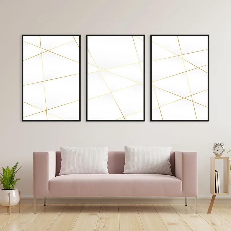 többrészes vászonkép Gold Lines mockup 3