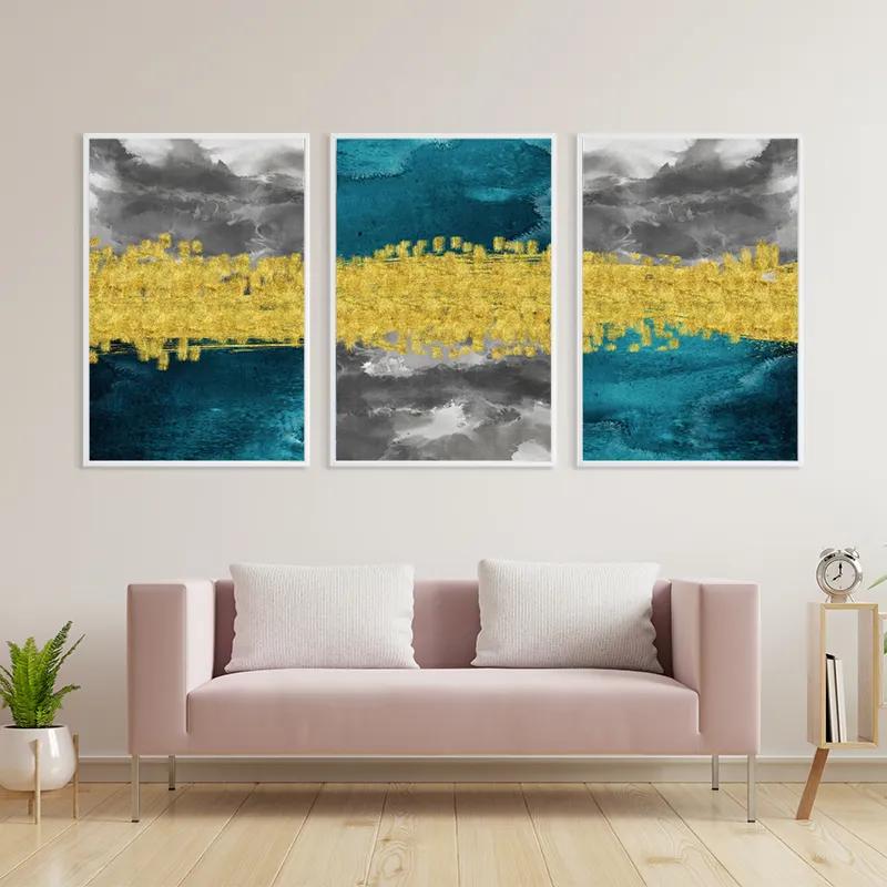 többrészes vászonkép Abstractluend Grey mockup 3