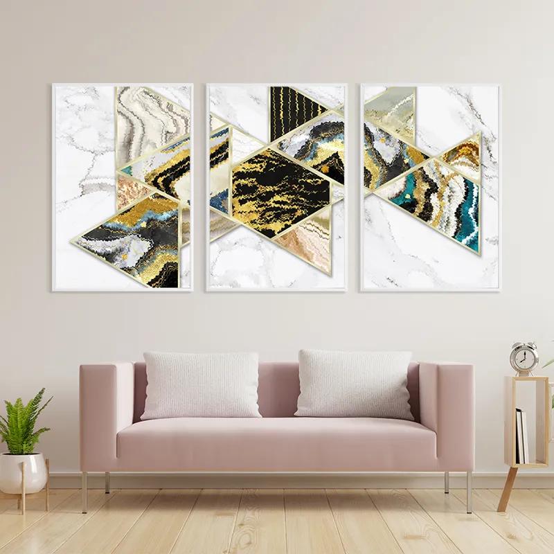 többrészes vászonkép Marble Shapes mockup 3