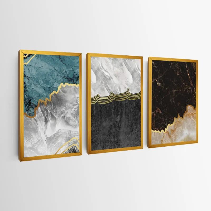 többrészes vászonkép Abstract Silver Waves mockup 0