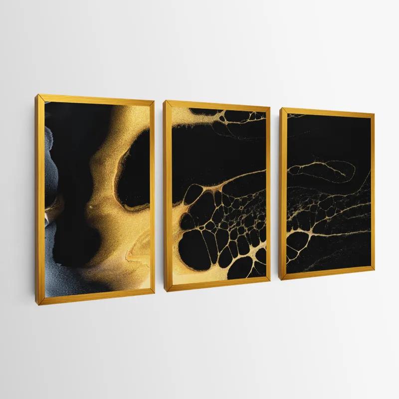 többrészes vászonkép Gold Liquid mockup 0