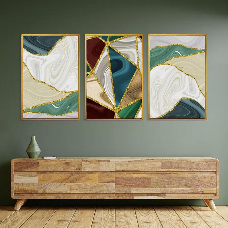 többrészes vászonkép Marble Waves mockup 2