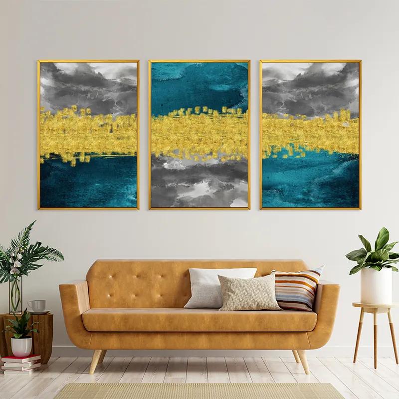 többrészes vászonkép Abstractluend Grey mockup 4