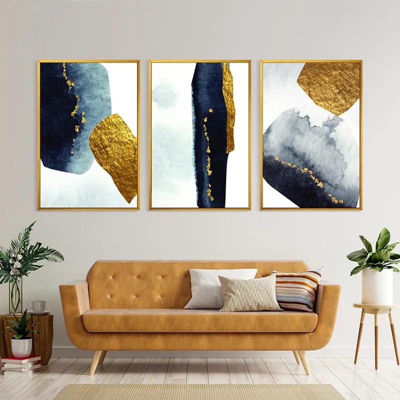 többrészes vászonkép Blacknd Gold Objects mockup 4