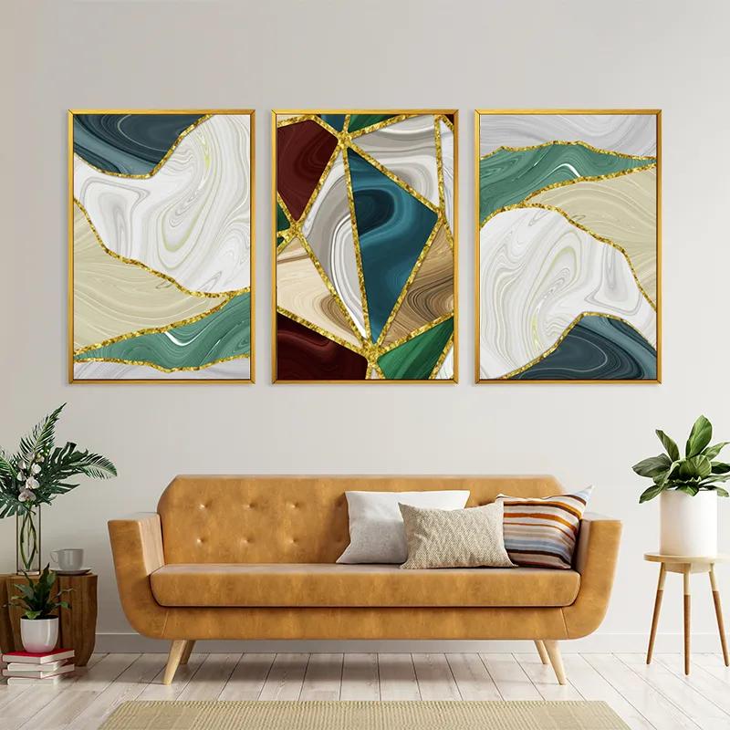 többrészes vászonkép Marble Waves mockup 4