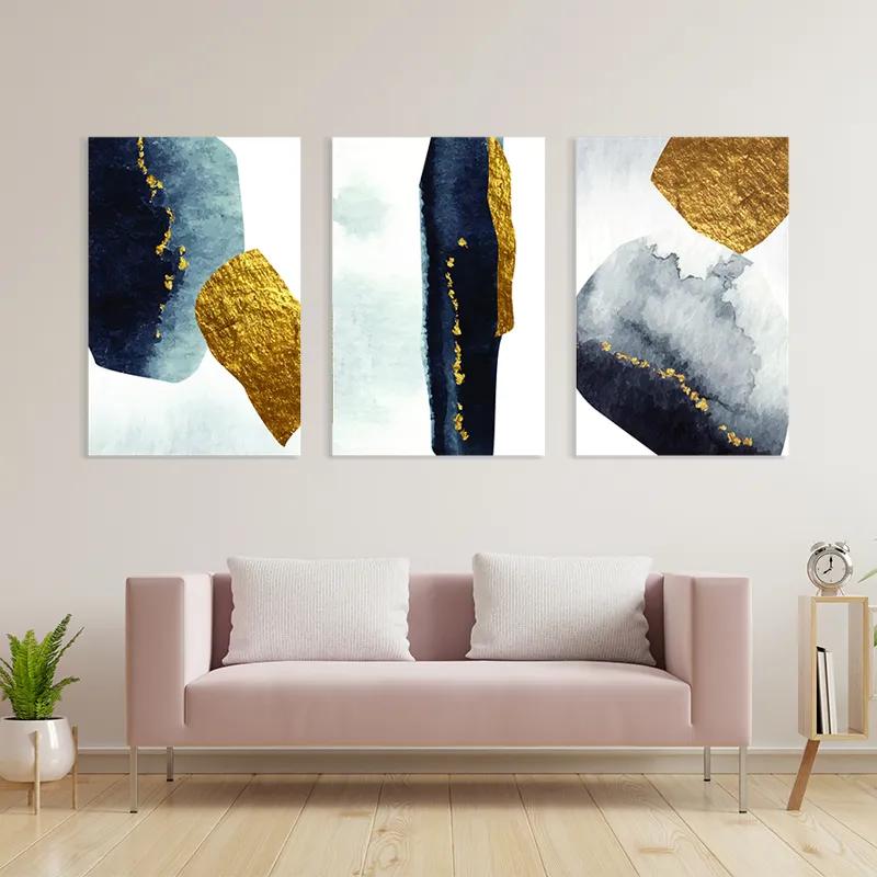 többrészes vászonkép Blacknd Gold Objects mockup 3