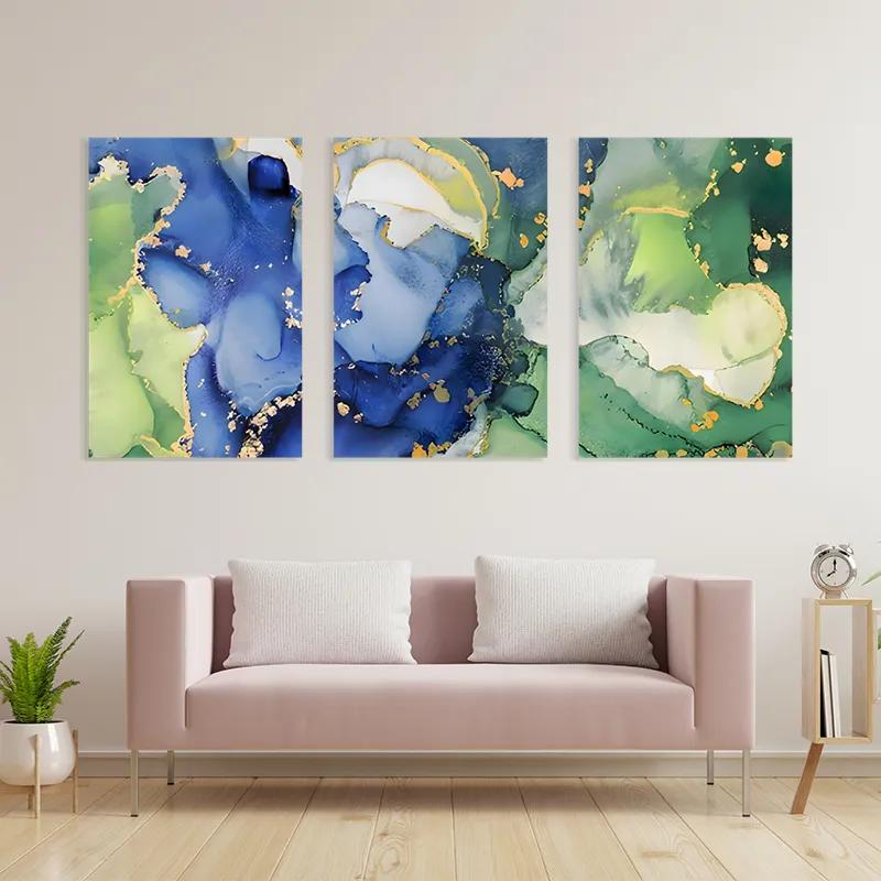 többrészes vászonkép Blue Green mockup 3