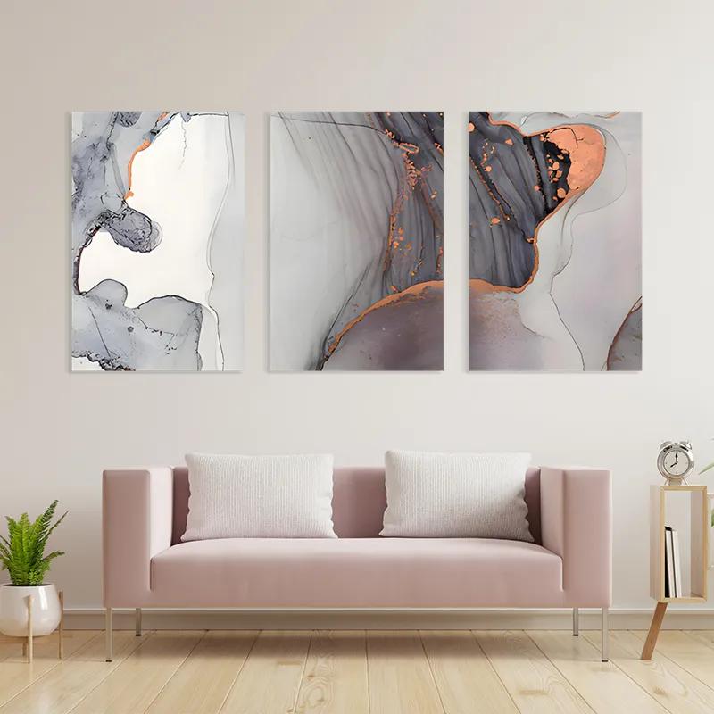 többrészes vászonkép Golden Pink mockup 3